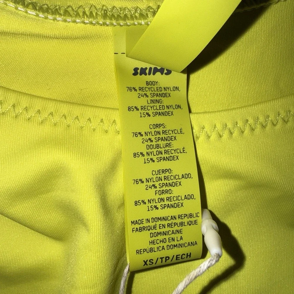 NWT SKIMS Recycled Swim Cut Out Tank Dress Citrus XS Yellow-Green Cover Up